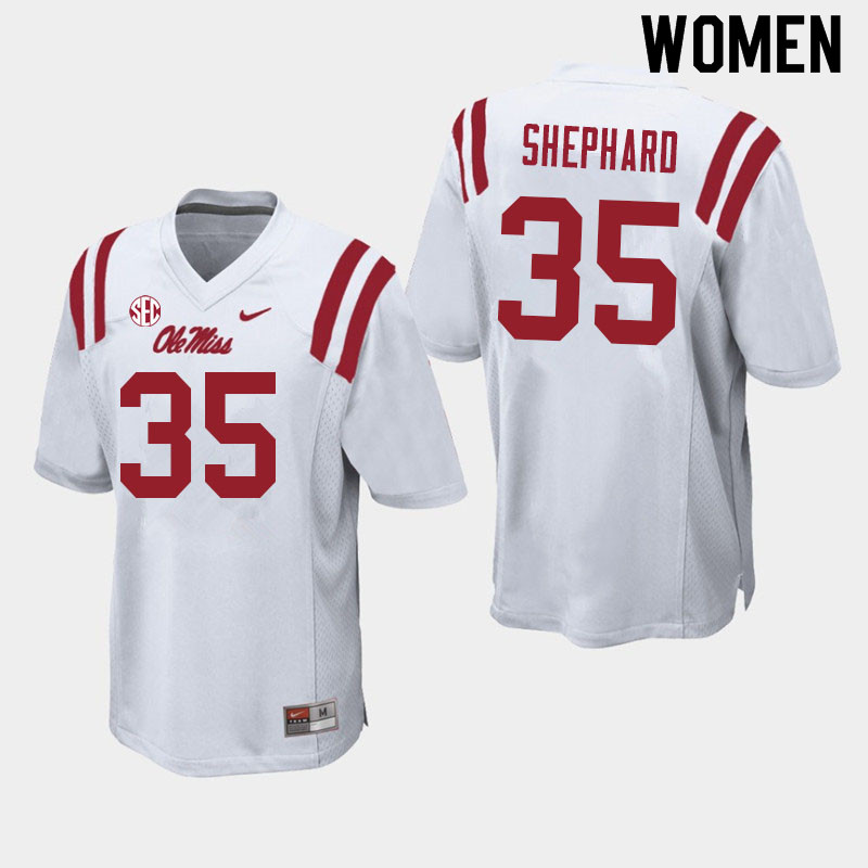 Urriah Shephard Ole Miss Rebels NCAA Women's White #35 Stitched Limited College Football Jersey BLF5558GL